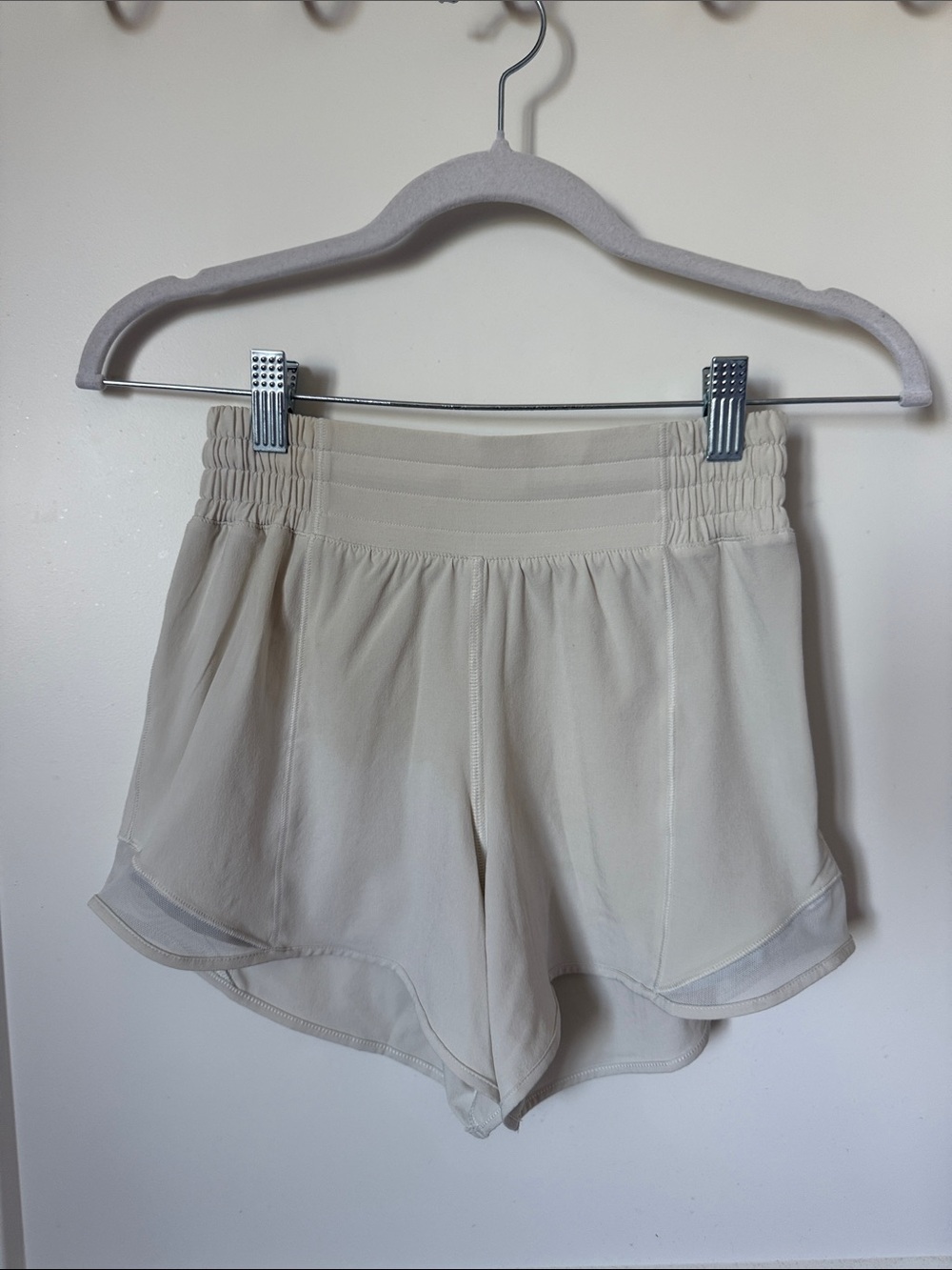 lululemon athletica Cream High-Rise Running Shorts